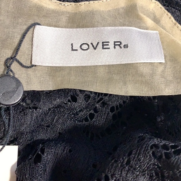NWT. LOVER Black Lace Horizon Lace Dress with Visible Ecru Lining. Size 10. - Picture 8 of 12